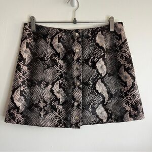 Urban Outfitters Snake Animal Print Front Button A line Mini Skirt